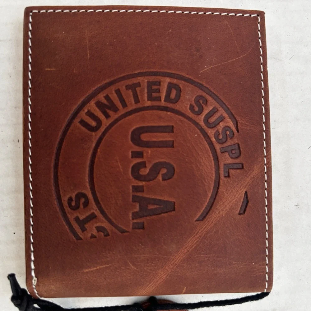 Myra Flam Bifold Wallet Mens Brown Leather Tooled Western Cowboy New